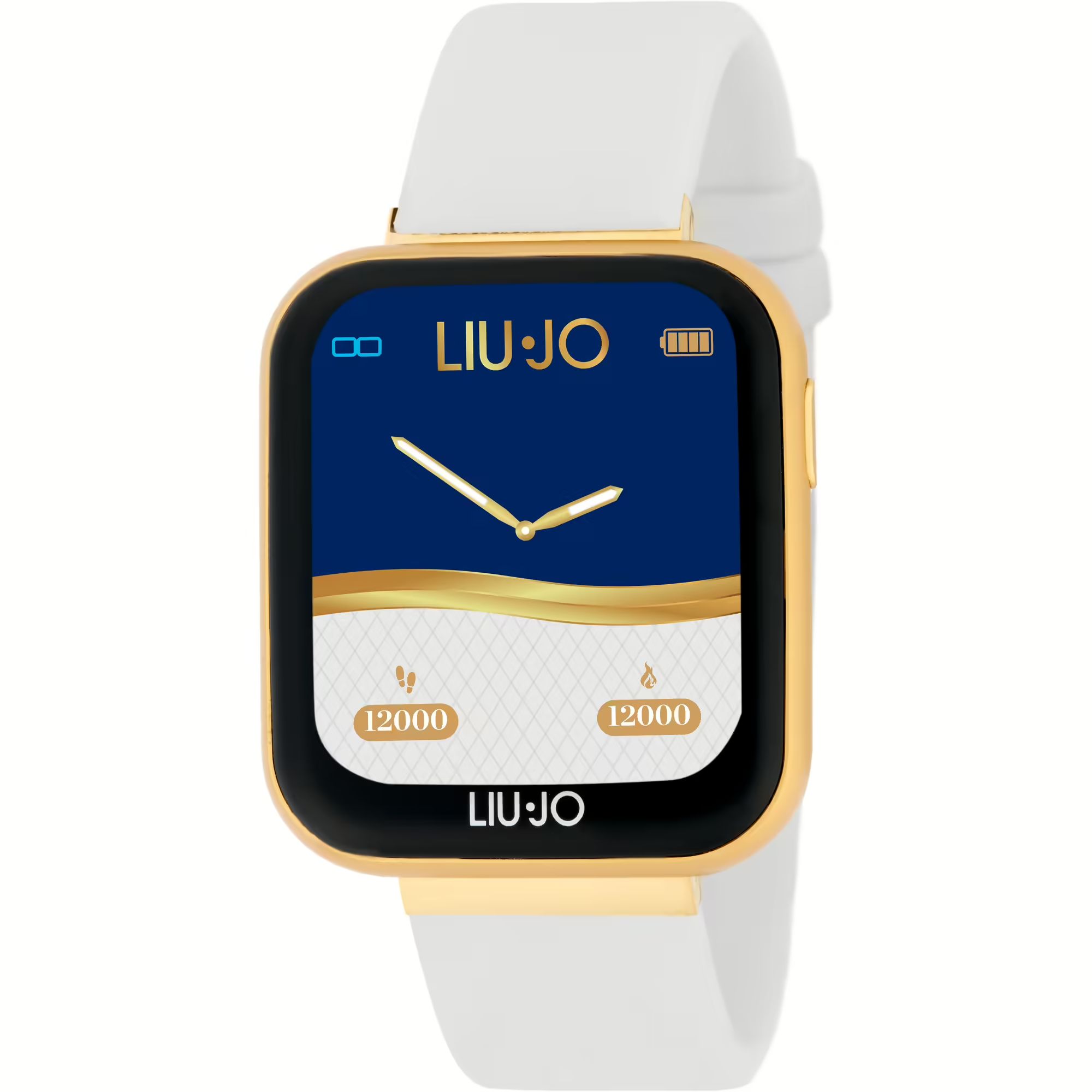 Orologio Donna Acciaio Dorato Liu Jo Smartwatch Touch Voice Bianco Gomma  SWLJ109